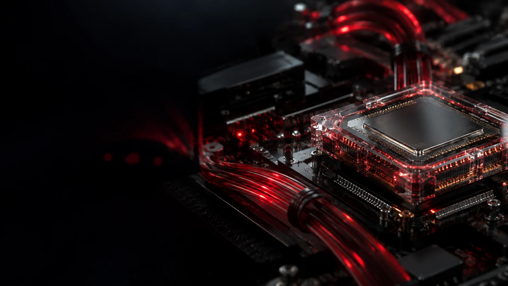 Illustrative precision computing hardware with crimson optical connections